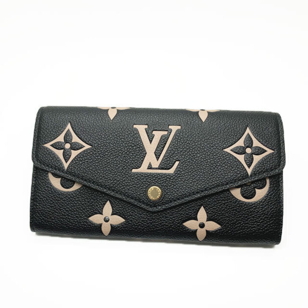 Louis Vuitton Bicolor Monogram Empreinte Portefeuille Wallet Leather Black Gray
